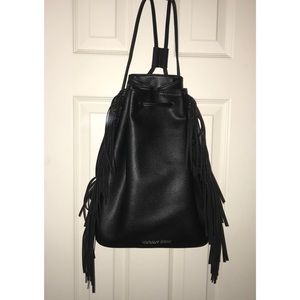 Black Fringe Detailed Victoria Secret Backpack